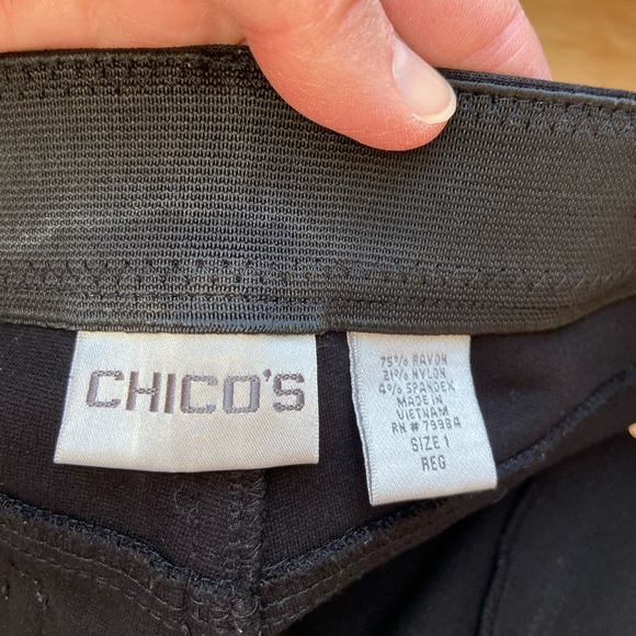 Chico's Black Ponte Pants | Women's Sz 8 - Chico's Sz 1 - Picture 10 of 10